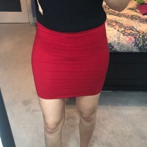 Red bodycon skirt